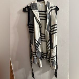 Black and White Vest with Adjustable Tie